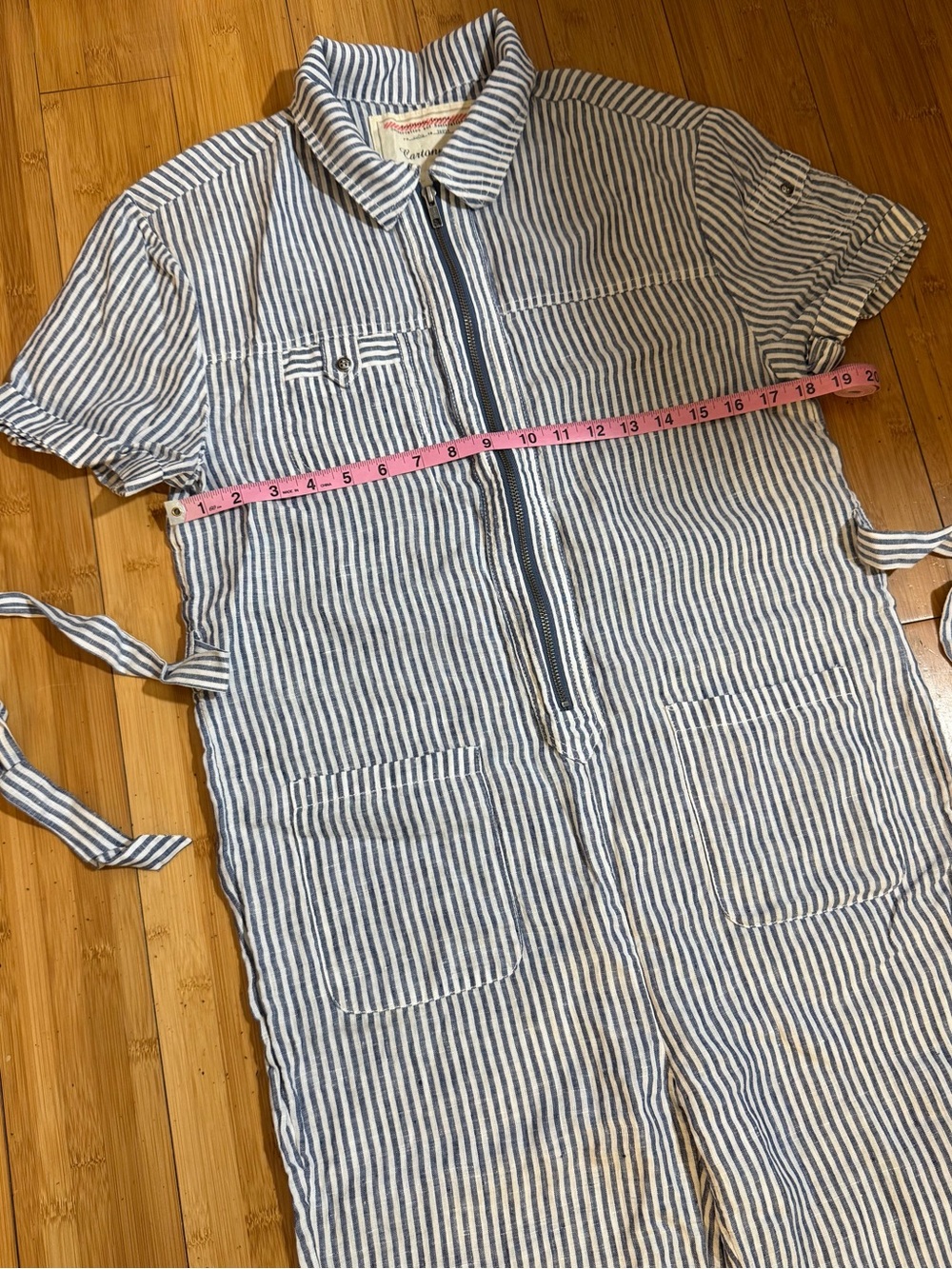 NWOT Anthropologie Cartonnier Linen Railroad Jumpsuit Size S - Picture 8 of 15